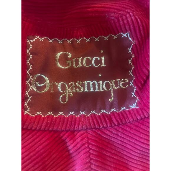 GUCCI Orgasmique Red Corduroy Bucket Hat NWOT NEVER WORN Italy LUXURY CASUAL - Picture 5 of 9